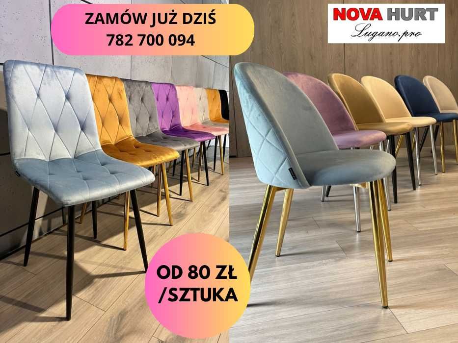 Krzesła do salonu kuchni jadalni tapicerowane BORGO GLORIA LUGANO nowe