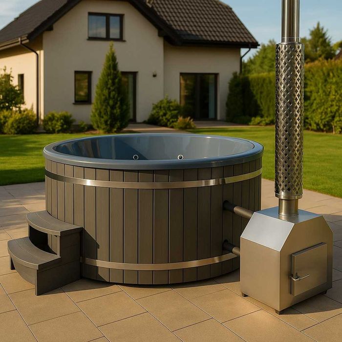 Balia ogrodowa z jacuzzi | Hydromasaż | Piec | Transport gratis