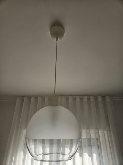 Candeeiro vidro transparente e fosco  30cm