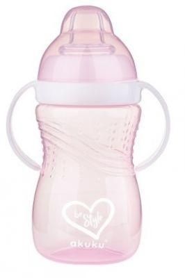 AKUKU Kubek z miękkim ustnikiem BE STYLE RÓŻOWY 280ml