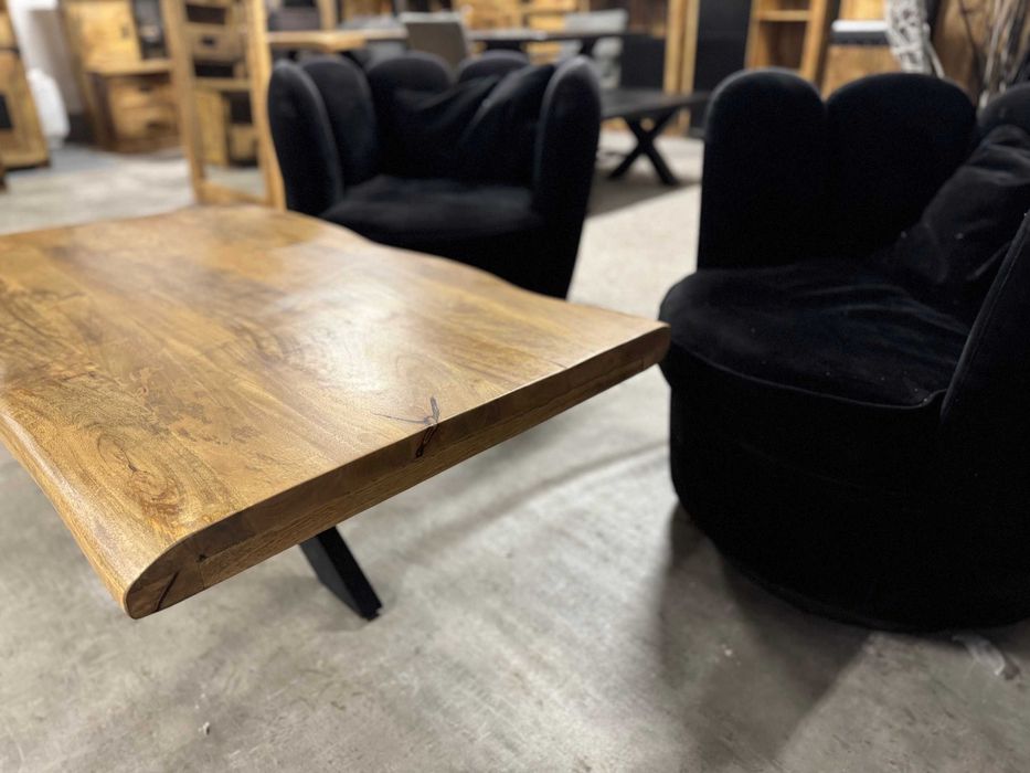 Wyjatkowy Stolik kawowy ława LOFT egzotyczne drzewo mango blat Edge