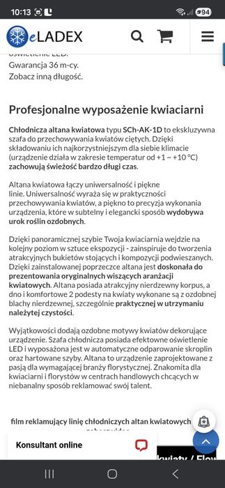 Chłodnicza altana kwiatowa RAPA SCh-AK