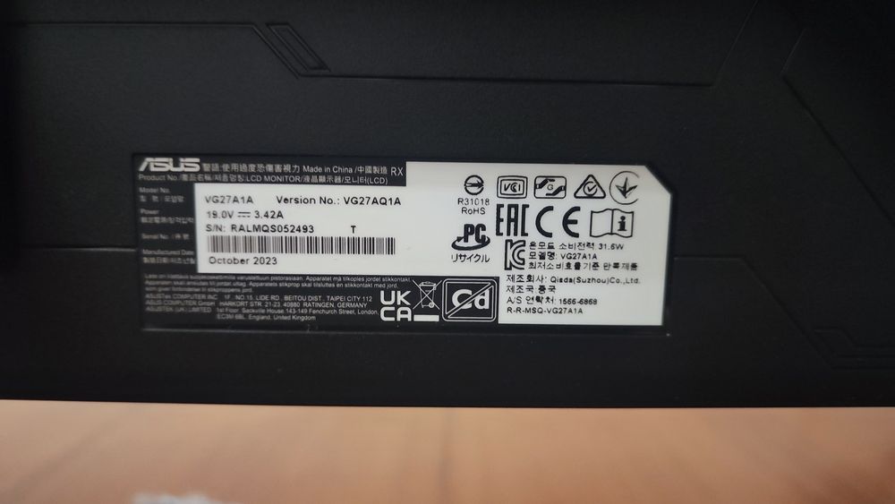 Монітор ASUS TUF Gaming VG27AQ1A