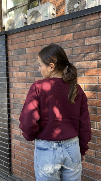 Свитшот, бургунди толстовка, термобелье с длинным рукавом, оверсайз