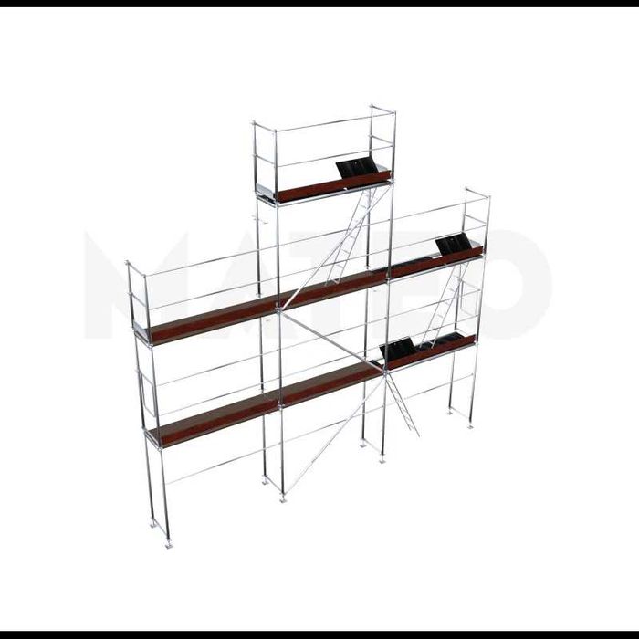 Rusztowanie elewacyjne rusztowania fasadowe system PLETTAC domek 62M2.