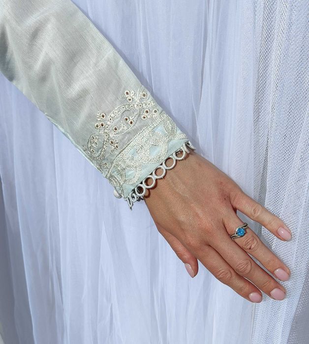 Błękitna tunika indyjska S 36 M 38 lekka przewiewna jedwab niebieska