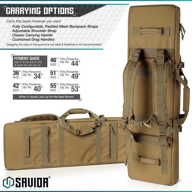 Подвійний чохол для зброї Savior Equipment Urban Warfare FDE 35",41"