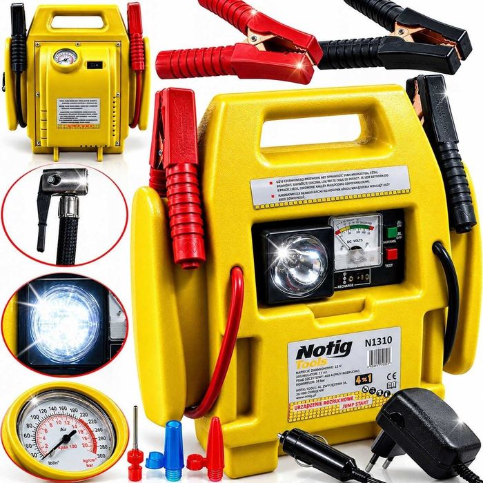 JUMP STARTER SAMOCHODOWY Urządzenie Rozruchu Rozruchowe Rozruch Booster 4w1