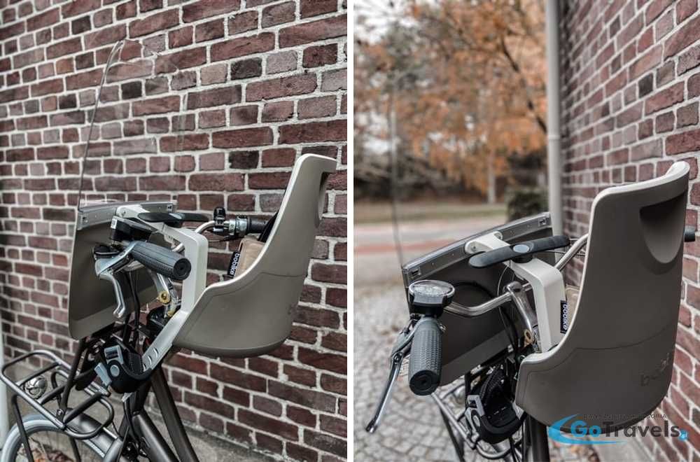 Przedni fotelik rowerowy Bobike Mini Exclusive Plus z osłoną Brown