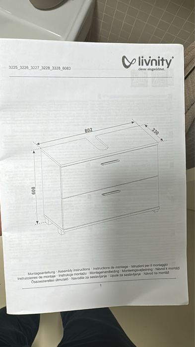 Móvel de casa banho - encaixa por baixo lavatório