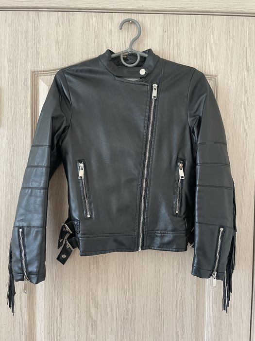 Утеплена шкіряна косуха 140 зріст