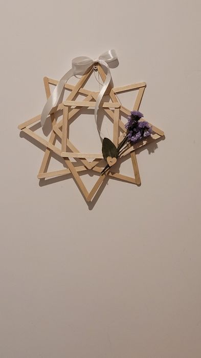 Wieniec na drzwi gwiazda dekoracja świateczna Boże Narodzenie Wigilia