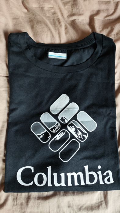 Columbia Rapid Ridge czarny t-shirt rozm XL  XL/XXL organiczna bawełna