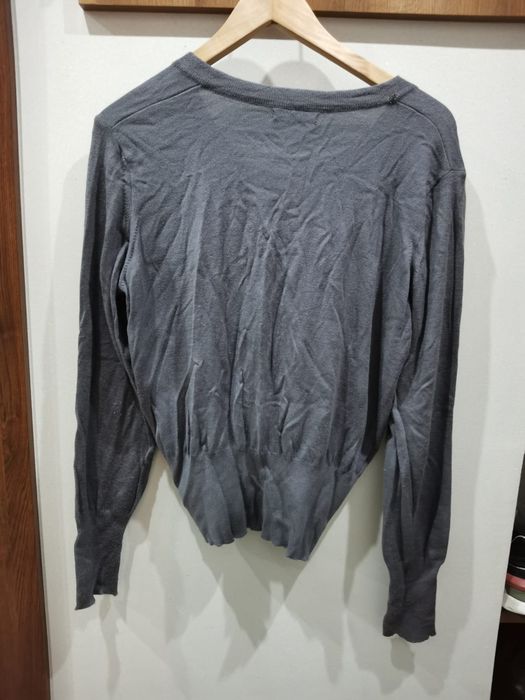 Sweter kardigan szary melanż guziki ściągacz Bialcon is 42 44 XL XXL