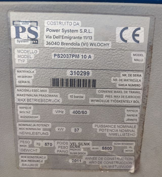Kompresor srubowy POWER SYSTEM EDISON DV
2037-10