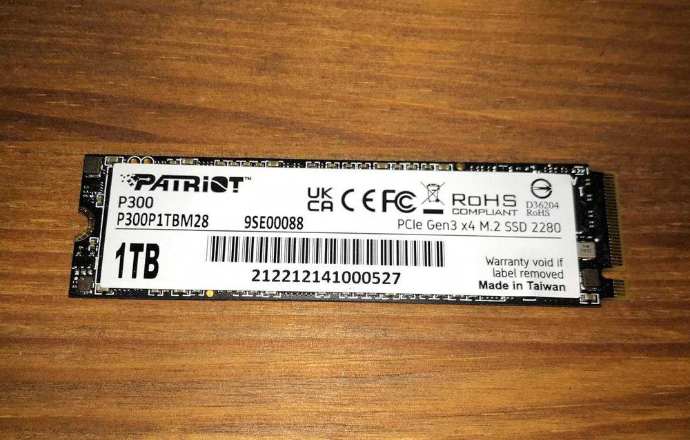 Продам SSD NVME M.2 Patriot P300 1 TB