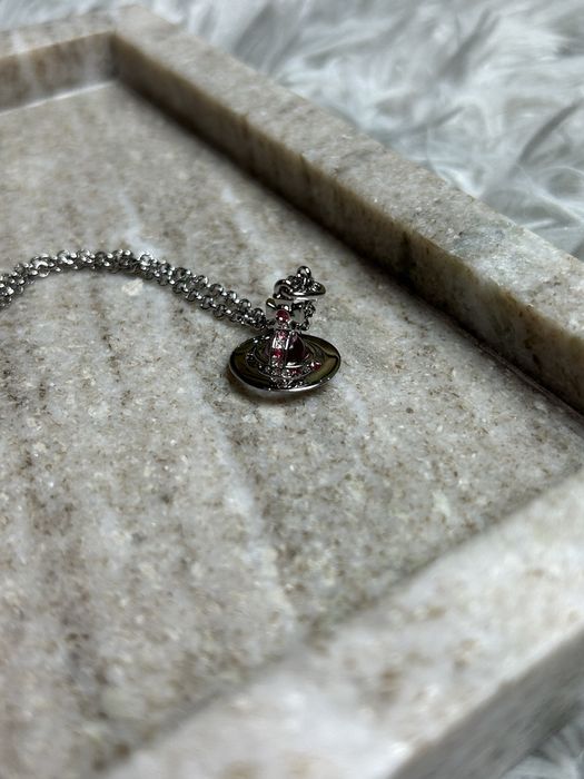 Vivienne Westwood Tiny Saturn Orb Pink Necklace подвеска кулон