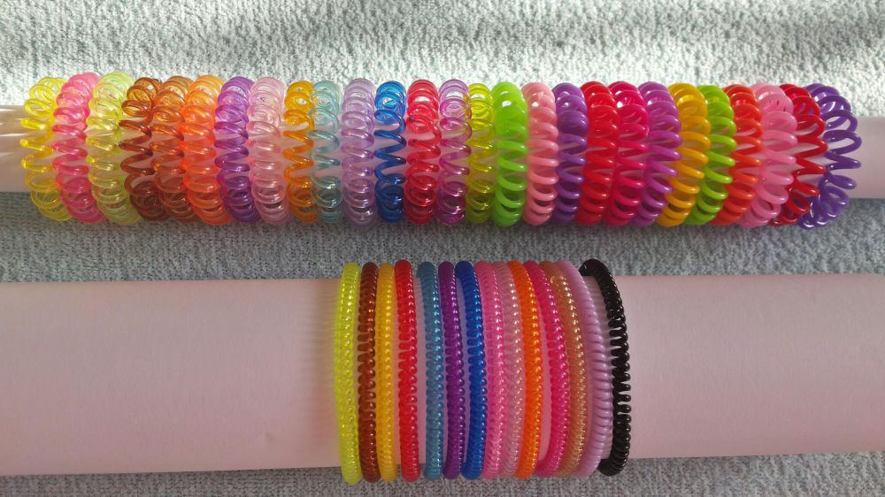 2szt. Gumki do włosów sprężynki - 41 kolorów, bransoletka