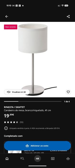 Conjunto de 2 candeeiros IKEA kingsta / skaftet