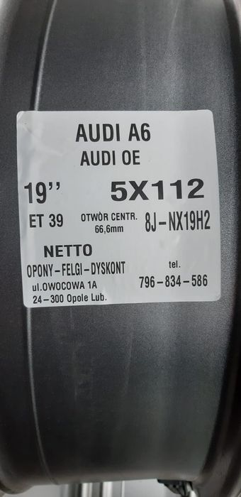 Alufelgi AUDI 19" A6 C8 C9 5x112 ET 39 nowe orginalne