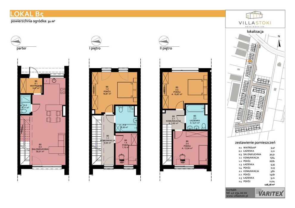 5-pokojowe mieszkanie 108m2 + ogródek