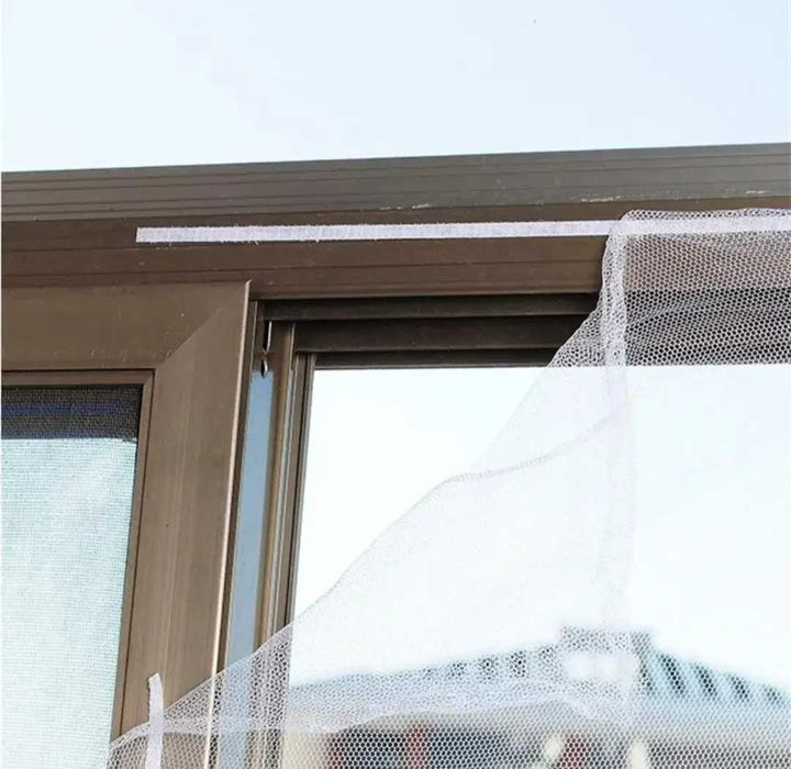 Антимоскитная сетка на липучке для окон и дверей, 150x130 см, черная