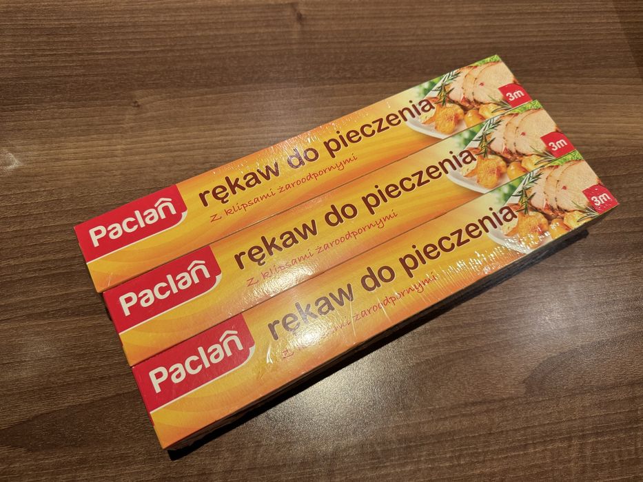 Zestaw 3 sztuk Rękaw do pieczenia z klipsami - 3 m - Paclan