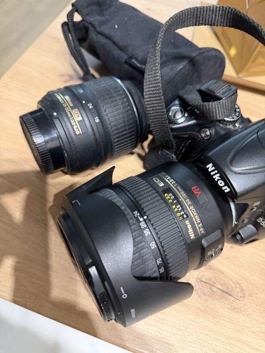 Nikon D5000 + dwa obiektywy  AF-S 24-120 mm i 18-55mm