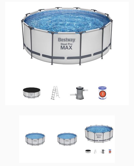 Piscina Bestway Steel Pro MAX 3.66m x 1.22m — NOVA (Nunca levou água)