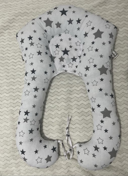 Подушка для новонароджених ортопедична з бортиками для сну, кокон.