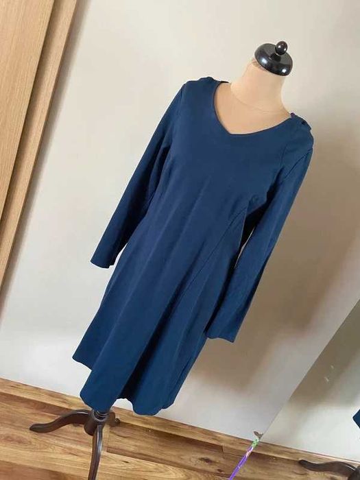 Mac scott grubsza sukienka dres midi wiosna xl 44 42 +size trapez basic