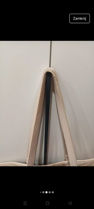 Duża torba shopperka pojemna beżowa sinsay