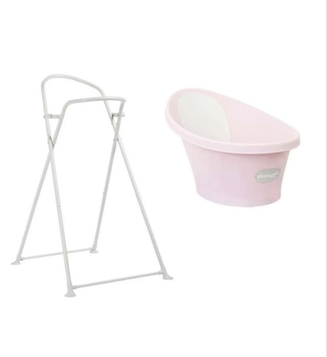 Banheira Banheira Rosa e Suporte