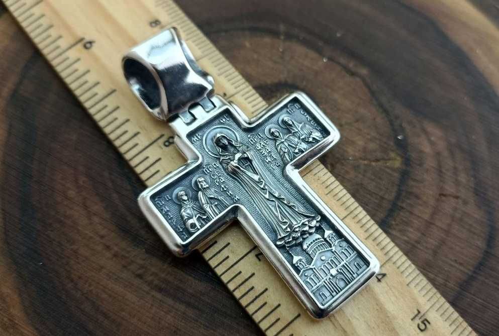 Мужская серебряная цепочка Колос крест 925 пробы. Срібний ланцюг хрест