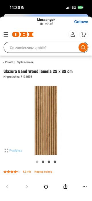 Plytki, Glazura Band Wood lamela 29 x 89 cm