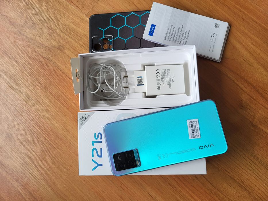 Vivo Y21s 128GB Midday Dream telefon smartfon ładowarka etui