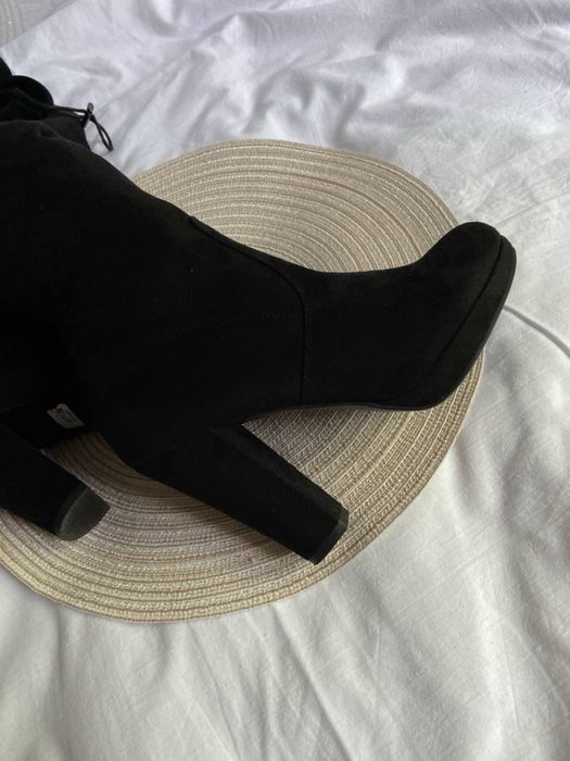 Замшеві чорні ботфорди OMG