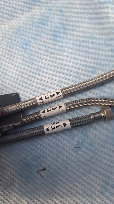 Wężyk w oplocie ,przyłącze , do baterii , 1/2"-1/2" , m10 -3/8"