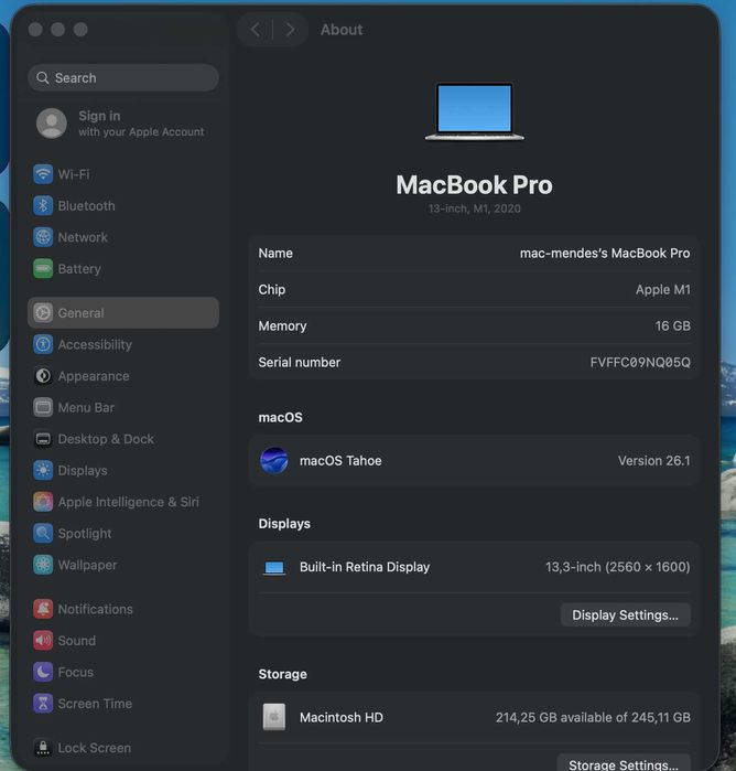 MacBook Pro 13-inch, M1, 2020 (16GB)