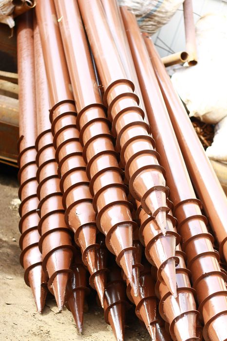 Винтовые сваи, одновитковые, оголовки, наконечники, БЗС, геошуруп