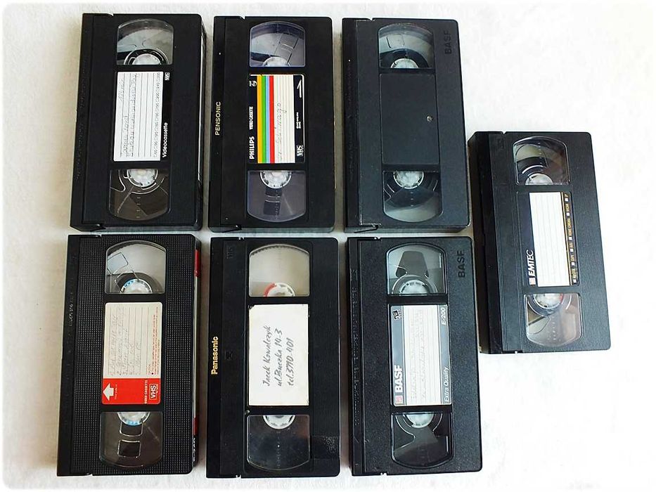 Kaseta VHS 7 Nagranych Kaset Video BASF/ Panasonic i inne.. 180-240min