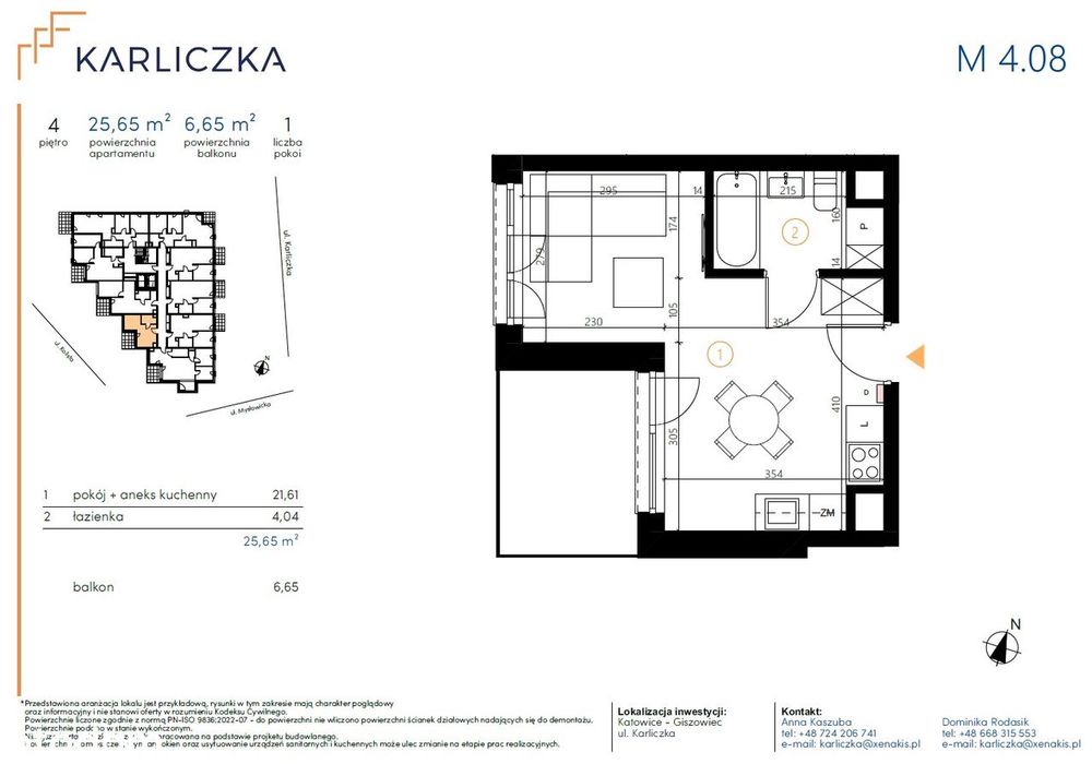 Karliczka | mieszkanie 1-pok. | A.4.08 - Widok 3