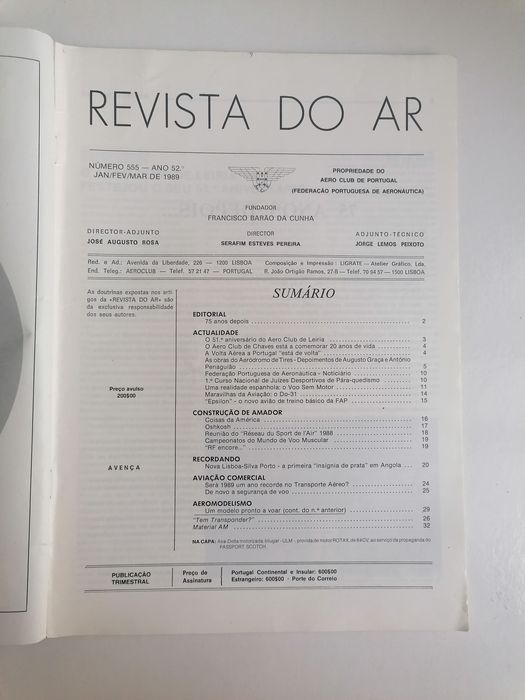 Revista do Ar n° 555, edição Jan/Fev/Março de 1989