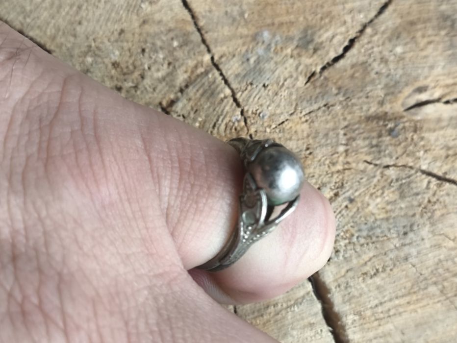 Pierścionek kula ,kulka ,sferyczny . Vintage