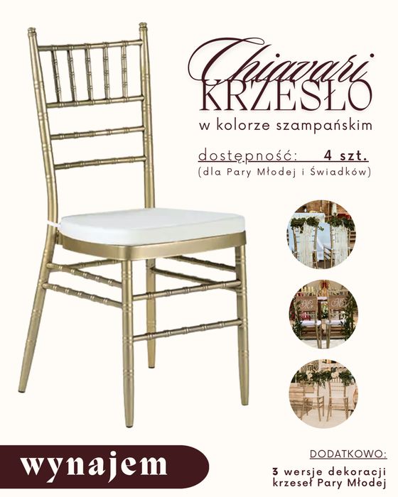 Krzesła CHIAVARI - wynajem