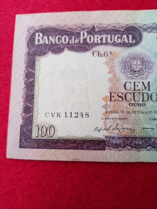 Nota 100 Escudos Pedro Nunes 1961 "Bela"
