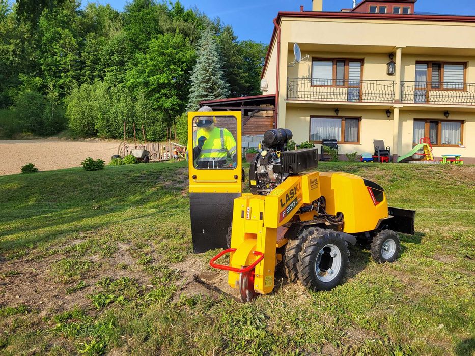 Frezowanie pni, usuwanie pni korzeni drzew, mulczowanie, wycinka drzew