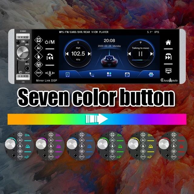 Rádio 1din 5.1 polegadas touch USB AUX Carplay e android Auto NOVO