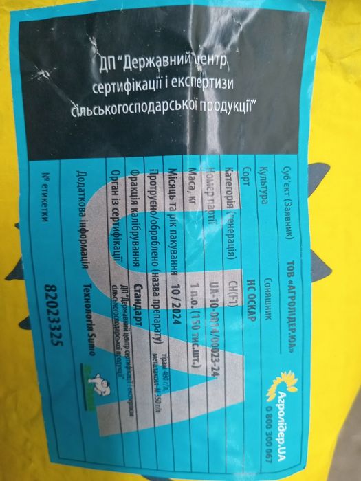 Соняшник  сорт НС ОСКАР під Гранстар.
