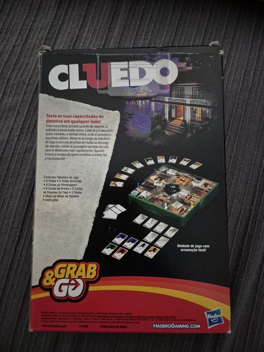 Cluedo grab&go jogo de tabuleiro